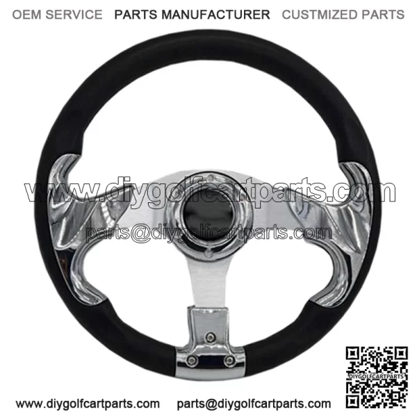 Chrome 13" Golf Cart Steering Wheel
