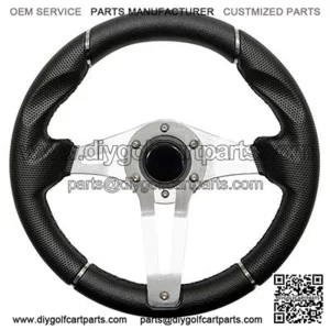 Golf Cart Steering Wheel Black Grip Aluminum Spokes 13 Inch