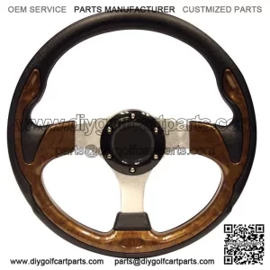 Golf Cart Steering Wheel 13 Inch Wood Grain Finish