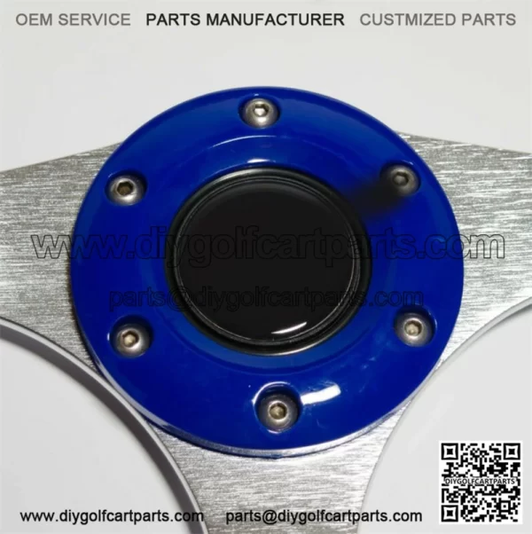 Blue Golf Cart Steering Wheel Fits EZGO Club Car Yamaha Hub Adapter Needed - Image 4