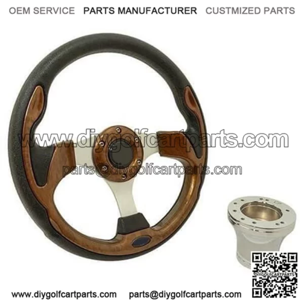 Club Car Precedent Golf Cart Rally Steering Wheel Kit - 12.5"