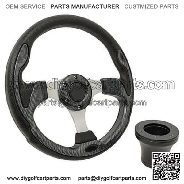 Club Car Precedent Golf Cart Rally Steering Wheel Kit - 12.5" - Image 3