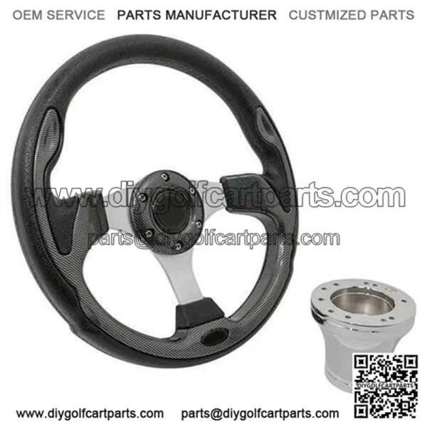 Club Car Precedent Golf Cart Rally Steering Wheel Kit - 12.5" - Image 4