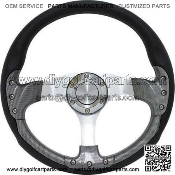 Pursuit 14" Carbon Fiber Golf Cart Steering Wheel Kit