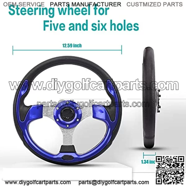 Universal Golf Cart Steering Wheel, Steering Wheel Hub Adapter (Sold Separately) fit Club Car EZGO Yamaha ICON Most Golf Carts - Image 4