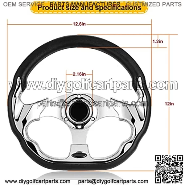 13 Inch Golf Cart Accessories Steering Wheel Carbon Fiber For Golf Cart Club Car DS & Precedent, EZGO TXT/RXV Yamaha - Image 4