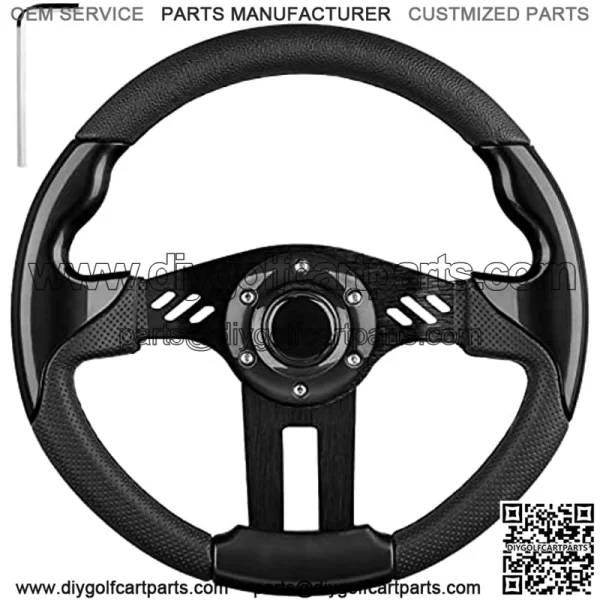 EZGO Steering Wheel Fit Golf Cart Club Car EZGO Yamaha Universal Golf Cart Steering Wheel Club Car DS and Precedent (Black Steering Wheel)