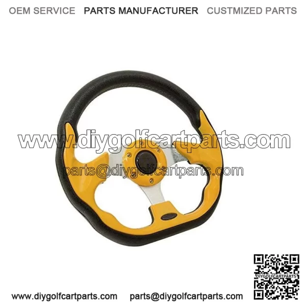 12.5" Yellow Golf Cart Steering Wheel
