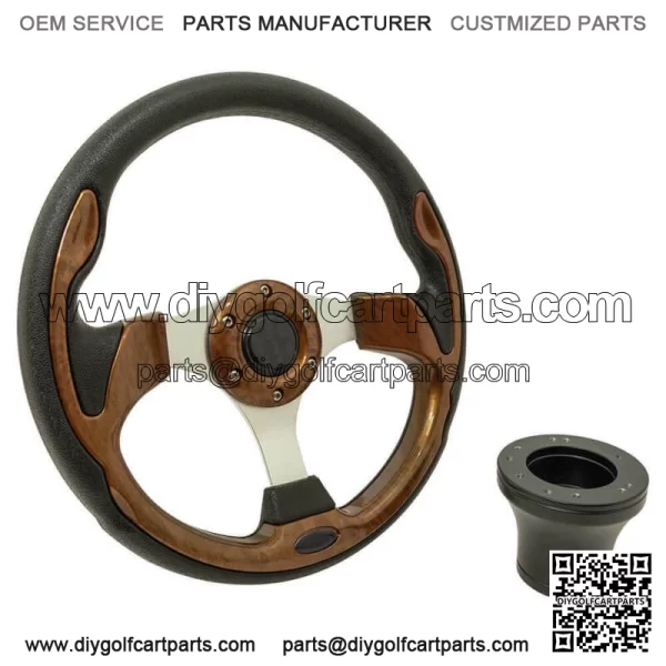 Club Car Precedent (04-Up) Golf Cart Rally Steering Wheel & Adapter Kit 12.5 in - Image 4