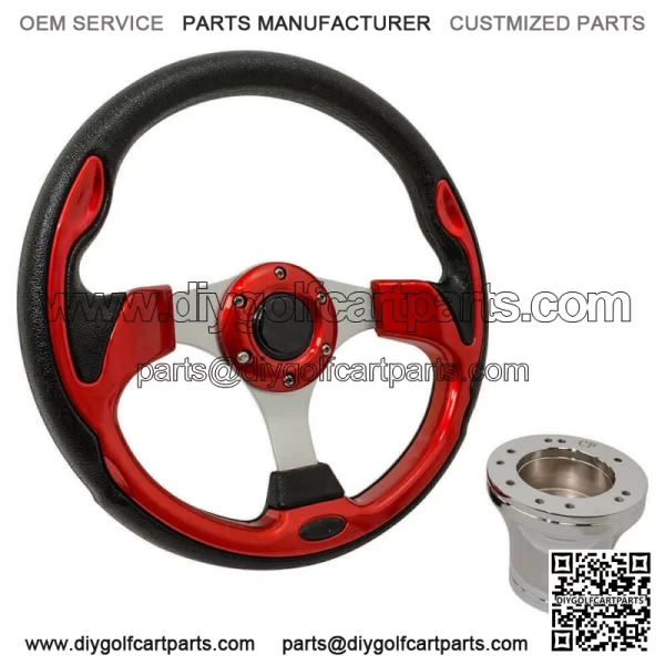 Club Car Precedent (04-Up) Golf Cart Rally Steering Wheel & Adapter Kit 12.5 in - Image 5