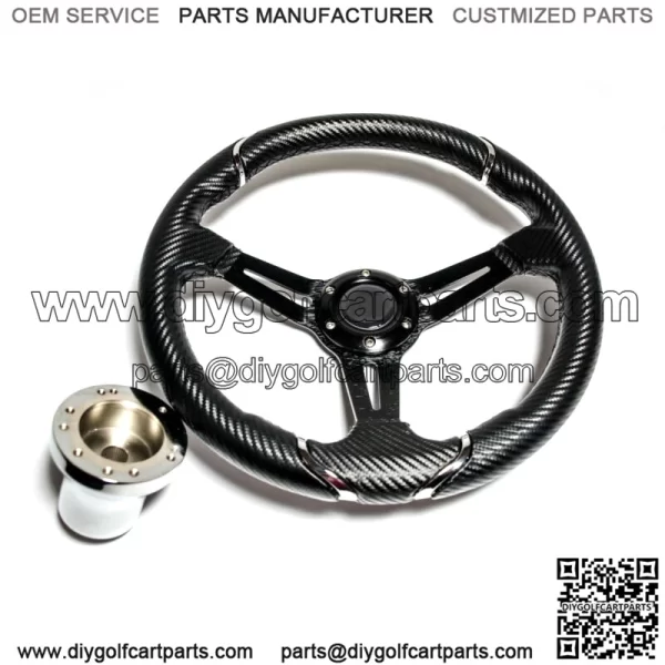 Steering Wheel Carbon Fiber 13 Inch For Club Car DS Adapter Included - Image 3