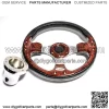 Super Sport Woodgrain Steering Wheel W/ Adapter For Club Car Precedent Golf Cart - Image 2