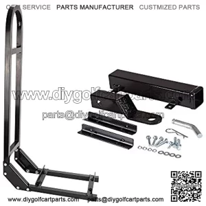 Universal Golf Cart Rear Seat Safety Grab Bar,Heavy Duty Rear Seat Hand Rail Grab Bar and Trailer Hook Hitch with Receiver for Club Car Yamaha Club Car