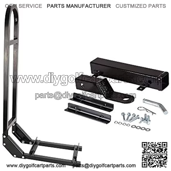 Universal Golf Cart Rear Seat Safety Grab Bar,Heavy Duty Rear Seat Hand Rail Grab Bar and Trailer Hook Hitch with Receiver for Club Car Yamaha Club Car