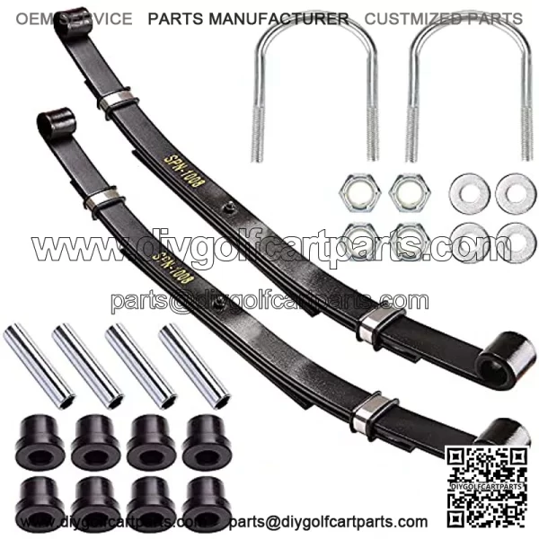 Heavy Duty Rear 3-Leaf Spring Kit with Bushings & Sleeves for Golf Cart