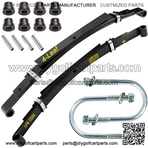 Golf Cart Heavy Duty 4-Leaf Springs Kit with Bushing & Sleeve Sleeves U Bolt for 1981-up 1014675