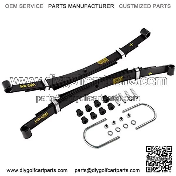 Golf Cart Heavy Duty 4-Leaf Springs Kit with Bushing & Sleeve Sleeves U Bolt for 1981-up 1014675 - Image 2