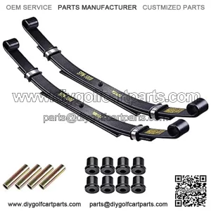 Set of 2 Rear Leaf Springs Compatible with Golf Cart Heavy Duty Dual Action with Bushings