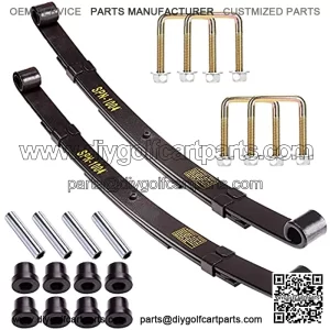 Golf Cart Heavy Duty 3-Leaf Spring Kit with Bushings & Sleeves & U Bolts for TXT 1995-2013