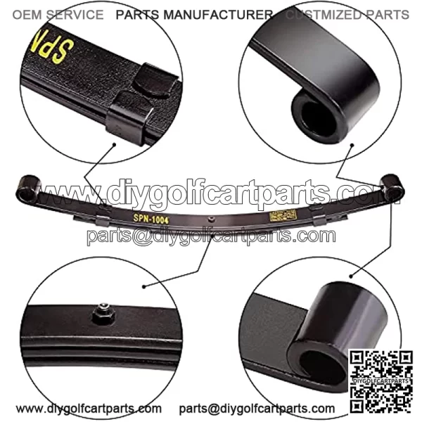 Golf Cart Heavy Duty 3-Leaf Spring Kit with Bushings & Sleeves & U Bolts for TXT 1995-2013 - Image 4