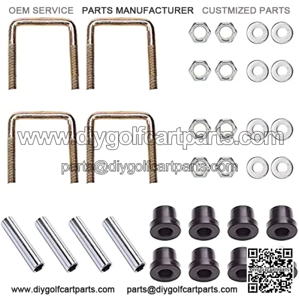 Golf Cart Heavy Duty 3-Leaf Spring Kit with Bushings & Sleeves & U Bolts for TXT 1995-2013 - Image 5