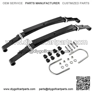 Parts Company Heavy Duty Rear Leaf Springs for Golf Cart 1982+ (4 Leafs/Set of 2), Bushing Kits & U Bolt Kits Included