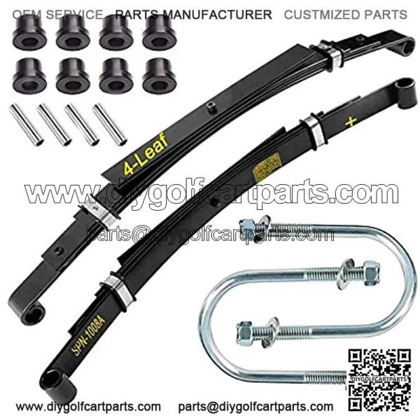 Parts Company Heavy Duty Rear Leaf Springs for Golf Cart 1982+ (4 Leafs/Set of 2), Bushing Kits & U Bolt Kits Included - Image 2