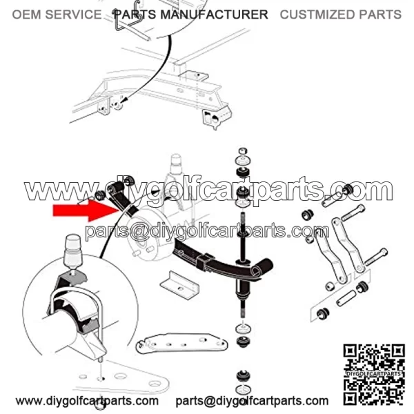 Golf Cart Heavy Duty Rear 3-Leaf Spring Kit with Bushings & Sleeves & U Bolts for G&E 1981-up (2 Packs) - Image 5