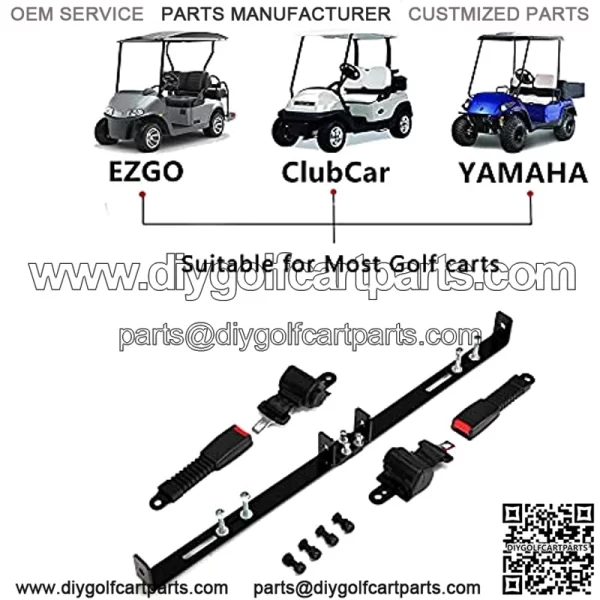 Golf Cart Set of 2 Retractable Belt Kit Retractable Bracket Fits TXT Yamaha Club Car DS Suitable for Most Golf carts - Image 4