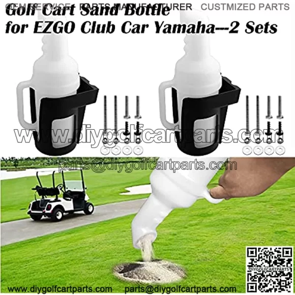 Golf Cart Sand Bottle with Holder for Club Car Yamaha, Divot Filler Sand & Seed Bottle - Image 2