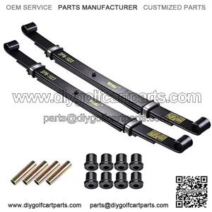 Set of 2 Rear Leaf Springs Compatible with Club Car Precedent Golf Cart Heavy Duty Dual Action with Bushings