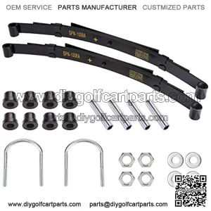 9.99WORLD MALL Heavy Duty Rear 4-Leaf Spring Kit with Bushings & Sleeves for Golf Cart Club Car DS, Not for Club Car Precedent