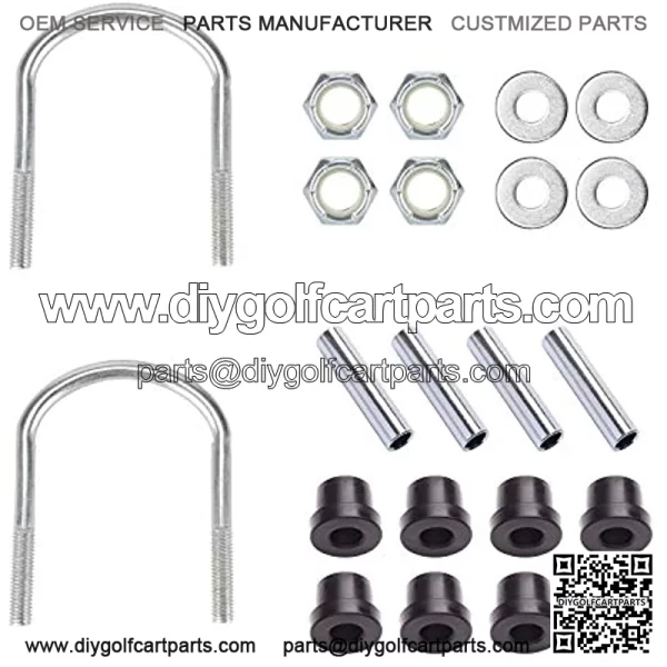 9.99WORLD MALL Heavy Duty Rear 4-Leaf Spring Kit with Bushings & Sleeves for Golf Cart Club Car DS, Not for Club Car Precedent - Image 3