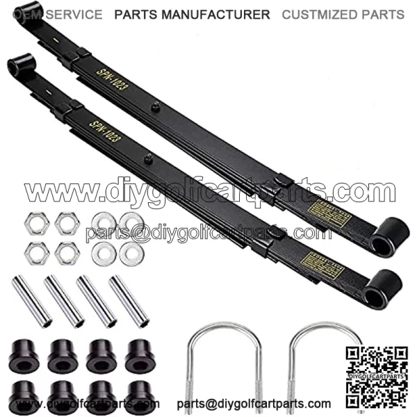 Golf Cart 4-Leaf Heavy Duty Rear Leaf Spring Kit for Club Car Precedent Gas & Electric 2004-Up with Bushings & Sleeves