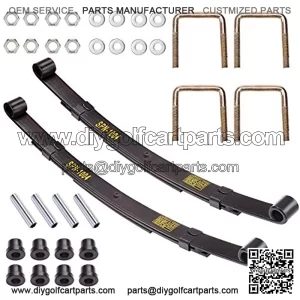 Golf Cart Rear Leaf Spring Kit for TXT Medalist 1994.5-up & MPT 800, 3-Leaf Spring with Bushings Sleeves U Bolts, OEM# 70247-G01, 70474G01, 70505G01, 603109