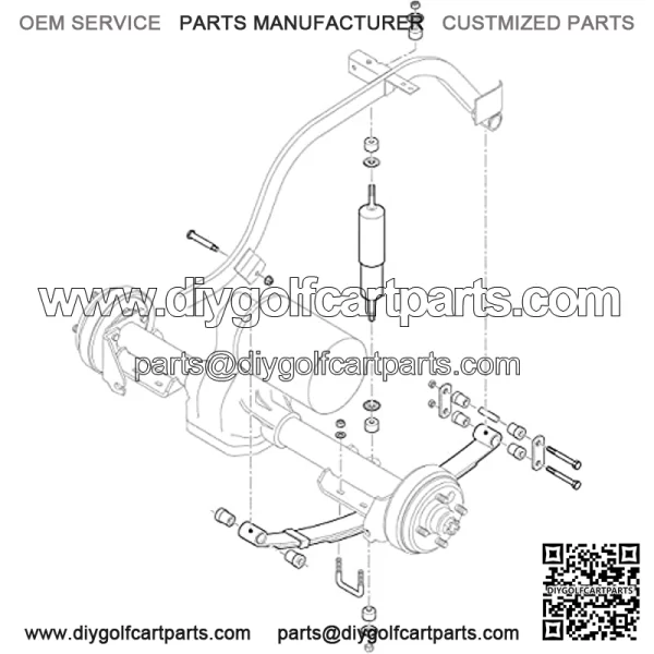 Golf Cart Rear Leaf Spring Kit for TXT Medalist 1994.5-up & MPT 800, 3-Leaf Spring with Bushings Sleeves U Bolts, OEM# 70247-G01, 70474G01, 70505G01, 603109 - Image 2
