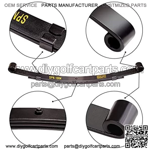 Golf Cart Rear Leaf Spring Kit for TXT Medalist 1994.5-up & MPT 800, 3-Leaf Spring with Bushings Sleeves U Bolts, OEM# 70247-G01, 70474G01, 70505G01, 603109 - Image 5