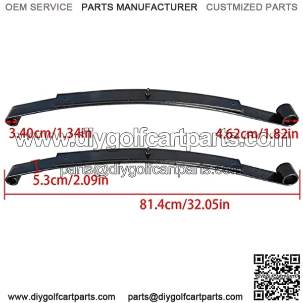Golf Cart Rear 2 - Leaf Spring Kit with Bushings & Sleeves Heavy Duty Replacement for 2008 - Up RXV Golf Cart 603498 604494 - Image 3