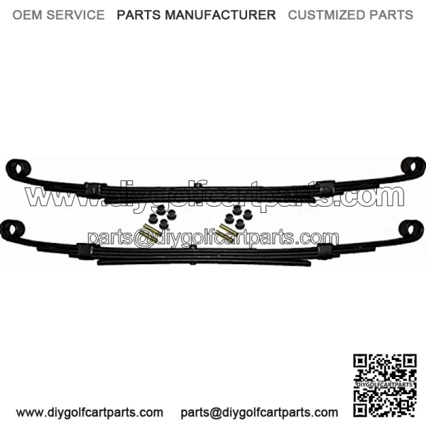 Club Car Precedent Golf Cart Heavy Duty Rear Leaf Spring Set with Bushings for All 2004-Up (4 Leaf Design)