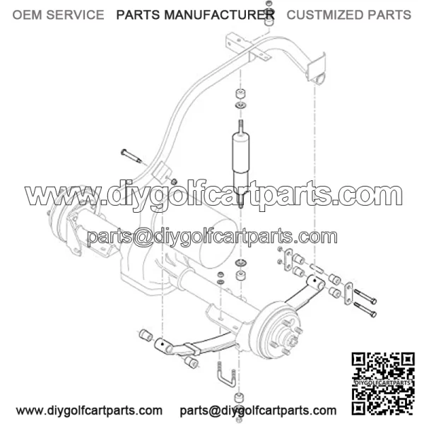 Rear Heavy Duty Leaf Spring Kit for TXT 1994-Up Golf Cart - 4 Leaf - Image 4