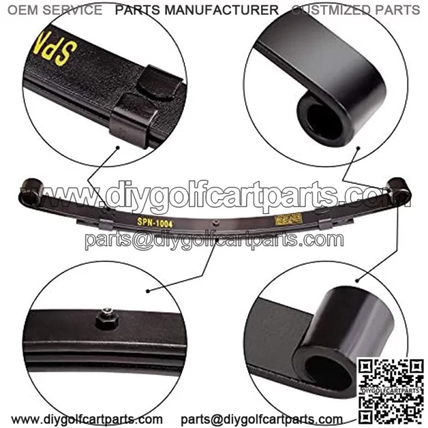 Golf Cart Heavy Duty 3-Leaf Rear Spring Kit for EZGO TXT Medalist 1994.5-up, with Bushings Sleeves & U Bolts, OEM# 70247-G01 70474-G01 70505-G01 603109 - Image 3