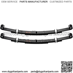 Golf Cart EZGO Heavy Duty 3-Leaf Spring Kit with Bushings & Sleeves & U Bolts fit for EZGO TXT 1995-2013, OEM 70506-G01,74135-G01, 74207-G01, 74207-G03 (2 Packs)