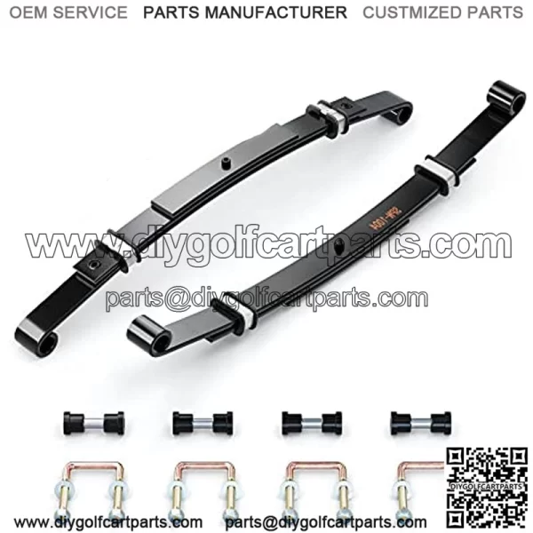 Golf Cart EZGO Heavy Duty 3-Leaf Spring Kit with Bushings & Sleeves & U Bolts fit for EZGO TXT 1995-2013, OEM 70506-G01,74135-G01, 74207-G01, 74207-G03 (2 Packs) - Image 3