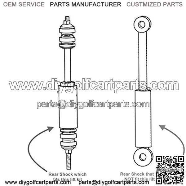 6" Club Car DS Heavy Duty Double A-Arm Lift Kit (1982-2004.5 Gas & Electric with METAL dust covers on hubs) - Image 2