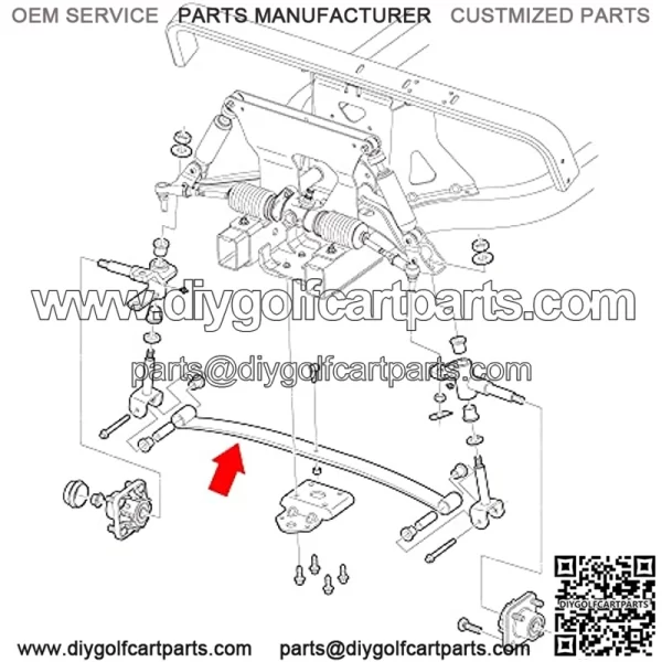 Golf Cart Front Spring for Club Car DS & Precedent, Fits DS 1981-up, Precedent 2004-2008 Electric and Gas, Includes Bushings - Image 5