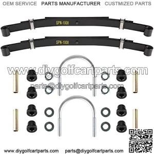 Golf Cart Club Car DS Rear Heavy Duty 4-Leaf Springs Kit with Bushings & Sleeves U Bolt, OEM# 1014675 Golf Cart Accessories