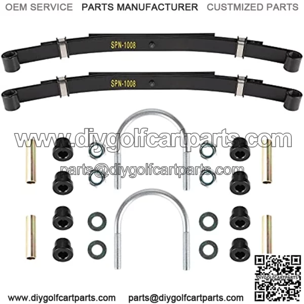 Golf Cart Club Car DS Rear Heavy Duty 4-Leaf Springs Kit with Bushings & Sleeves U Bolt, OEM# 1014675 Golf Cart Accessories