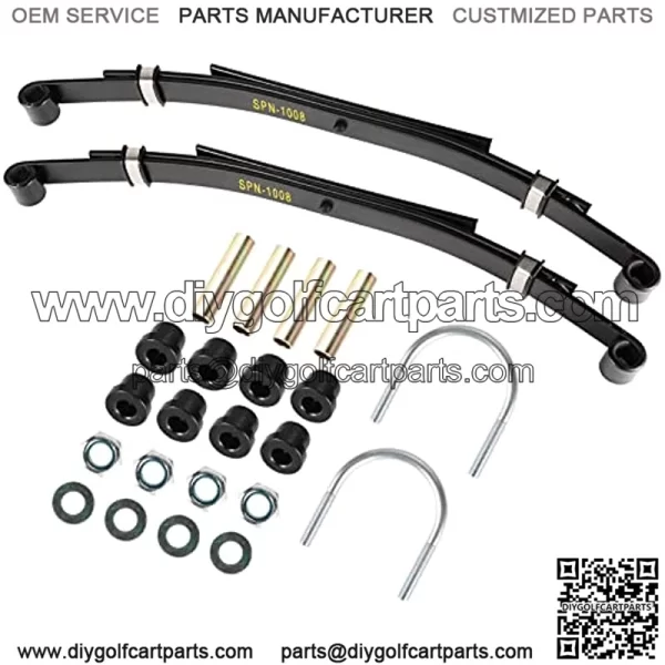 Golf Cart Club Car DS Rear Heavy Duty 4-Leaf Springs Kit with Bushings & Sleeves U Bolt, OEM# 1014675 Golf Cart Accessories - Image 2