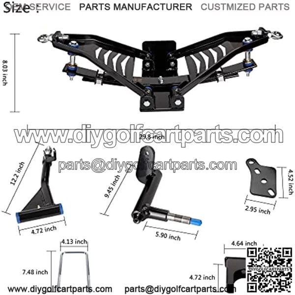 Golf Cart 6" A-Arm Lift Kit for Club Car Precedent 2004-Up Electric or Gas - Image 2
