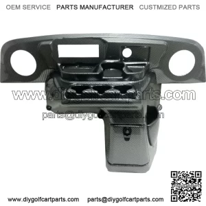 EZGO TXT (96-13) Golf Cart Elite Radio Dash Cover - Carbon Fiber Weave